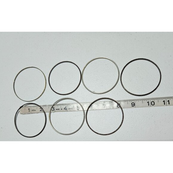 Vintage Mixed Metal Bangle Bracelet Set Of 7 Intricate Patterns Retro 80s 90s - Picture 4 of 4